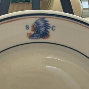 Vintage Antique Shenango Spokane Club Native American Dinnerware Dinner Plates 9